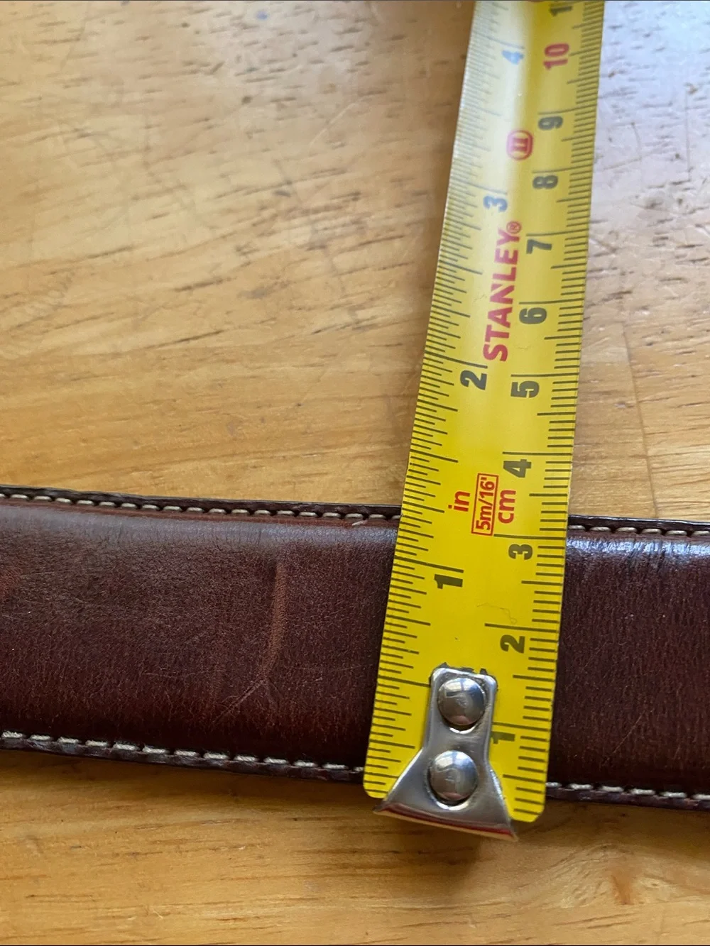 ! Onyx By Brighton 10407 Brown Tan Multi Grain Vintage Mens Leather Belt Size 42